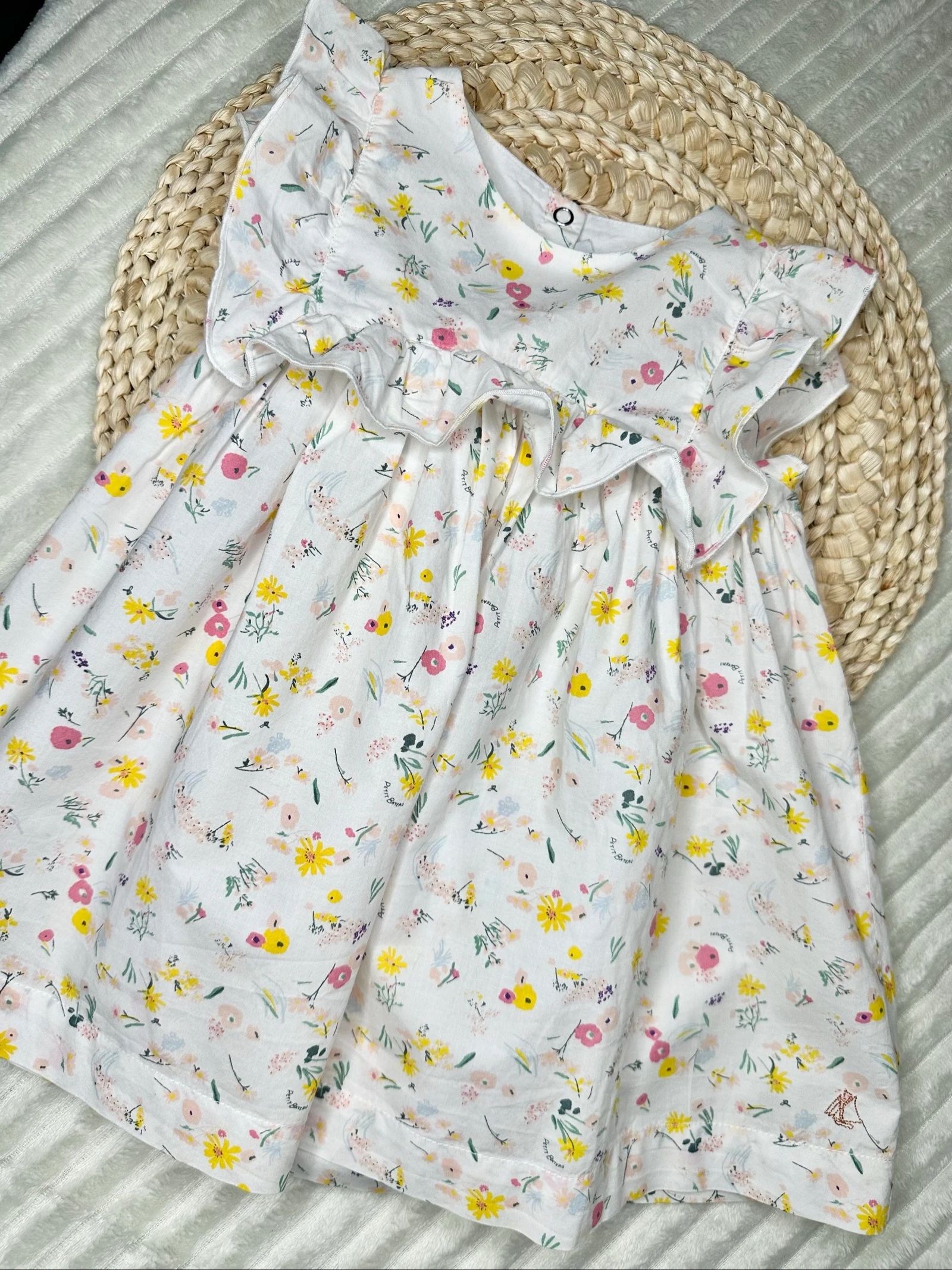 Robe fleuris Petit Bateau manches courtes 18 mois 
